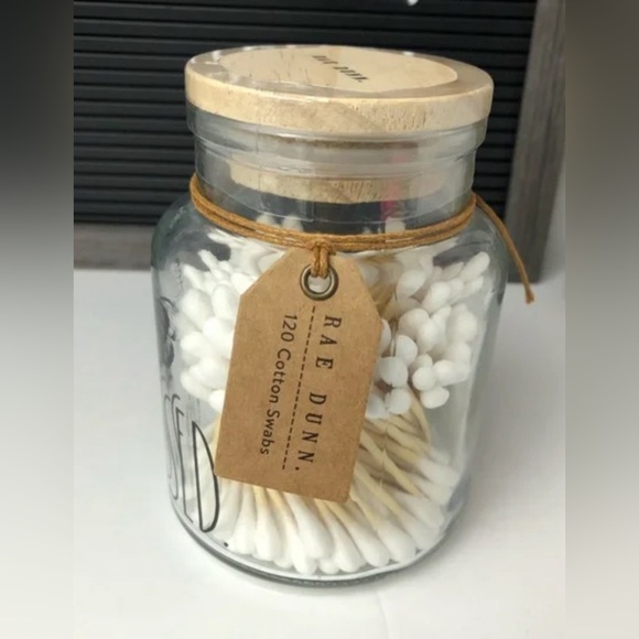 NEW Rae Dunn Blessed Glass Jar Cotton Swab - Picture 3 of 4
